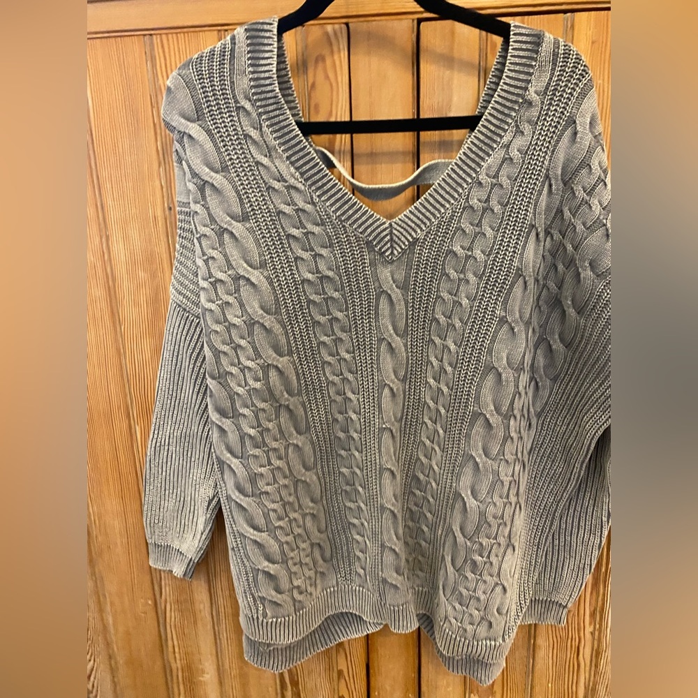 ** SOLD **. By Together Oversized cable knit sweater, size S/M